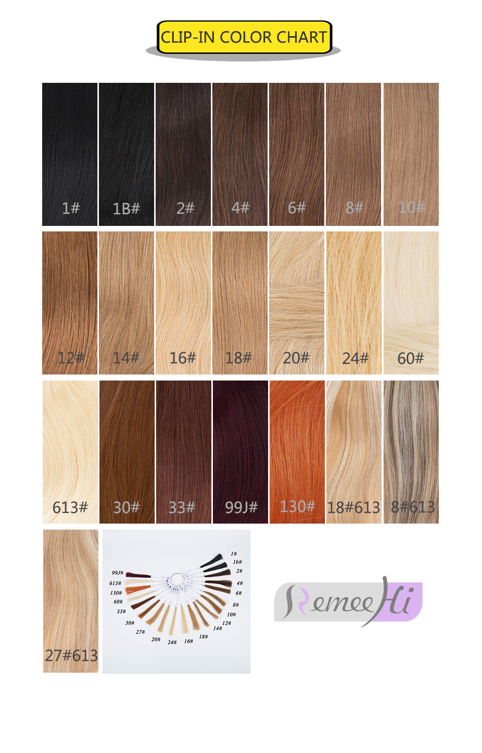 Model Model Wig Color Chart