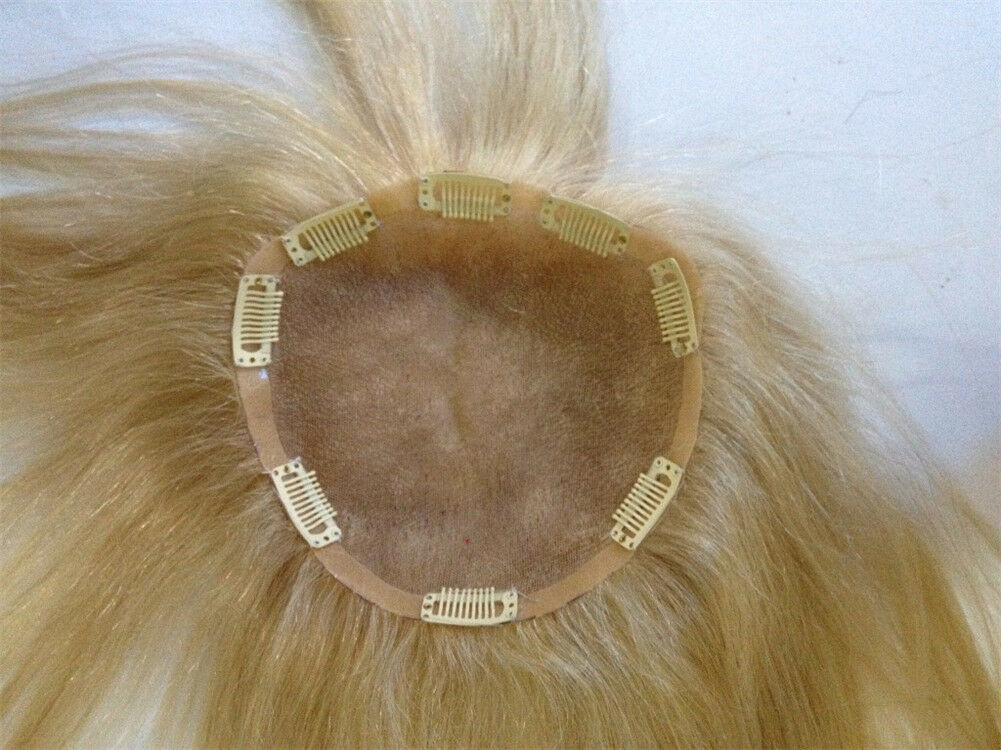 Hand Made Topper Hairpiece Clip in 100% Human Hair Straight Remy Hair Top Toupee (JF-D03392)