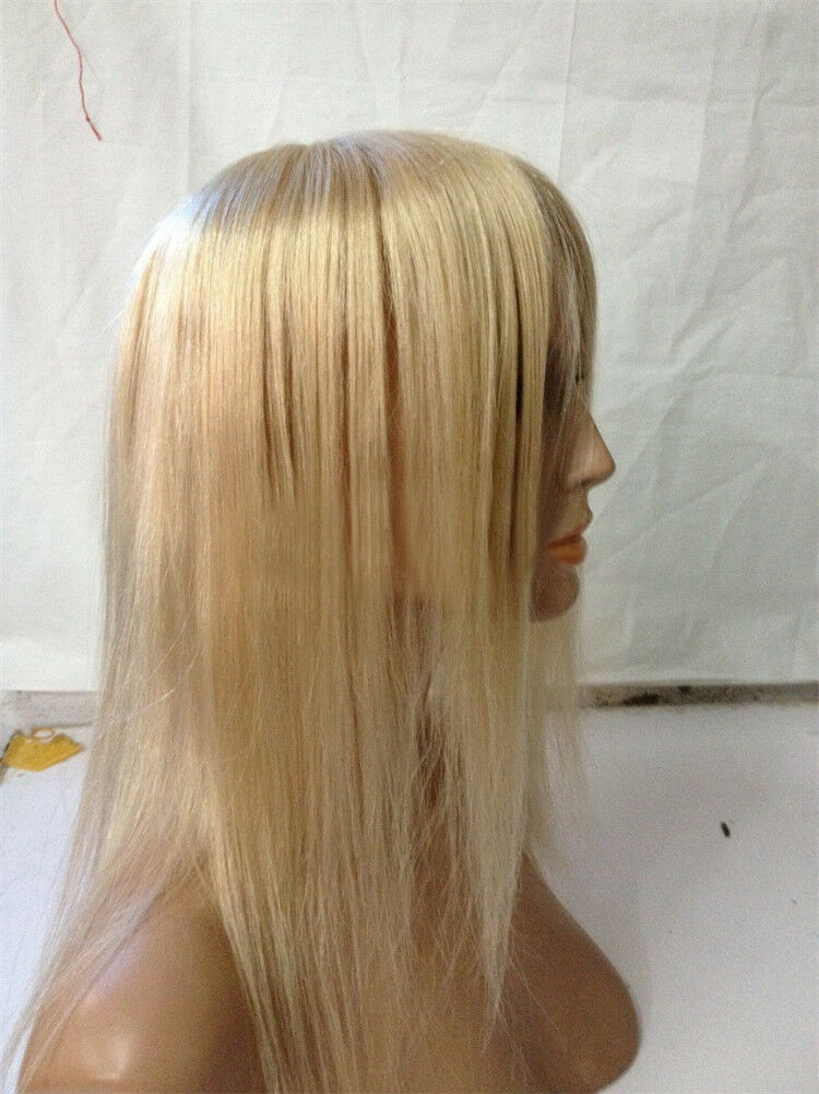 Hand Made Topper Hairpiece Clip in 100% Human Hair Straight Remy Hair Top Toupee (JF-D03392)