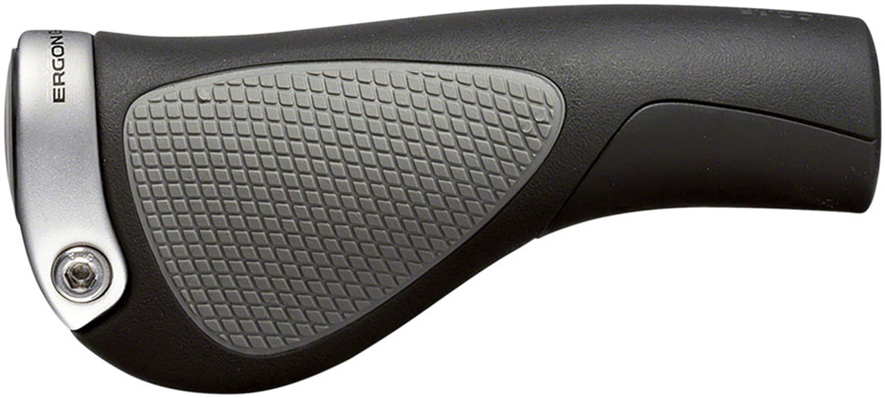 Ergon GP1 Grips - Black/Gray, Lock-On, Gripshift, Large