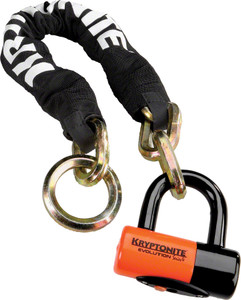 Kryptonite New York Cinch Ring Chain 1275 and Evolution Disc Lock: 2.5' (70cm) Kryptonite New York Cinch Ring Chain 1275 and Evolution Disc Lock: 2.5' (70cm)