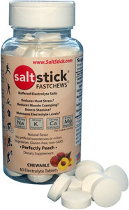 Saltstick Fastchews Chewable Electrolyte Tablets: Bottle of 60, Perfectly Peach Saltstick Fastchews Chewable Electrolyte Tablets: Bottle of 60, Perfectly Peach