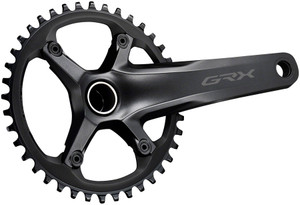 Shimano GRX FC-RX600-1 Crankset - 165mm, 11-Speed, 40t, 110 BCD, Hollowtech II Spindle Interface, Black