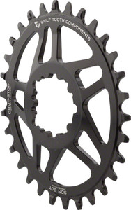 Wolf Tooth Elliptical Direct Mount Chainring - 30t, SRAM Direct Mount, Drop-Stop, For SRAM 3-Bolt Cranksets, 6mm Offset, Black Wolf Tooth Elliptical Direct Mount Chainring - 30t, SRAM Direct Mount, Drop-Stop, For SRAM 3-Bolt Cranksets, 6mm Offset, Black