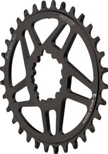 Wolf Tooth Elliptical Direct Mount Chainring - 34t, SRAM Direct Mount, Drop-Stop, For SRAM 3-Bolt Boost Cranksets, 3mm Offset, Black