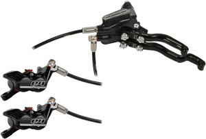 Hope Tech 3 E4 Duo Disc Brake and Lever - Left Hand, Front and Rear, Hydraulic, Post Mount, Black Hope Tech 3 E4 Duo Disc Brake and Lever - Left Hand, Front and Rear, Hydraulic, Post Mount, Black