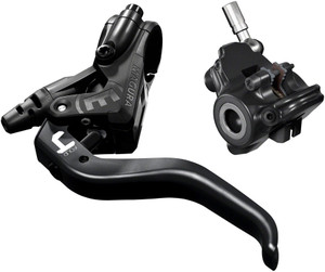 Magura MT4 Disc Brake and Lever - Front or Rear, Hydraulic, Flat Mount, Black Magura MT4 Disc Brake and Lever - Front or Rear, Hydraulic, Flat Mount, Black