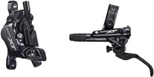 Shimano Deore XT BL-M8100/BR-M8120 Disc Brake and Lever - Front, Hydraulic, Post Mount, 4-Piston, Finned Metal Pads, Black Shimano Deore XT BL-M8100/BR-M8120 Disc Brake and Lever - Front, Hydraulic, Post Mount, 4-Piston, Finned Metal Pads, Black