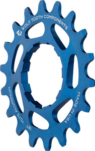 Wolf Tooth Single Speed Aluminum Cog: 18T, Compatible with 3/32" Chains, Blue Wolf Tooth Single Speed Aluminum Cog: 18T, Compatible with 3/32" Chains, Blue