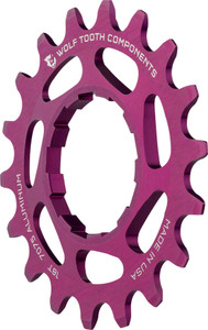 Wolf Tooth Single Speed Aluminum Cog: 18T, Compatible with 3/32" Chains, Purple Wolf Tooth Single Speed Aluminum Cog: 18T, Compatible with 3/32" Chains, Purple