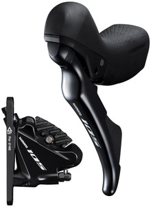 Shimano 105 ST-R7020 Left Standard Reach Double Hydraulic Brake/Shift Lever with BR-R7070 Front Flat Mount Caliper and Fork Adaptor Shimano 105 ST-R7020 Left Standard Reach Double Hydraulic Brake/Shift Lever with BR-R7070 Front Flat Mount Caliper and Fork Adaptor