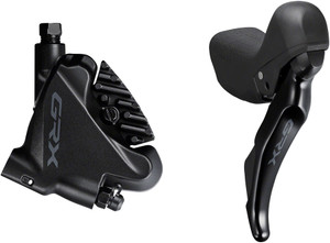 Shimano GRX ST-RX400/BR-RX400 Hydraulic Disc Brake and Brake/Shift Lever - Right, 10-Speed, Flat Mount, Finned Resin Pads, Black Shimano GRX ST-RX400/BR-RX400 Hydraulic Disc Brake and Brake/Shift Lever - Right, 10-Speed, Flat Mount, Finned Resin Pads, Black