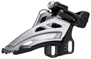 Shimano Deore FD-M4100-E Front Derailleur - 10-Speed, Double, Side Swing, Front Pull, E-Type Mount, Silver/Black Shimano Deore FD-M4100-E Front Derailleur - 10-Speed, Double, Side Swing, Front Pull, E-Type Mount, Silver/Black