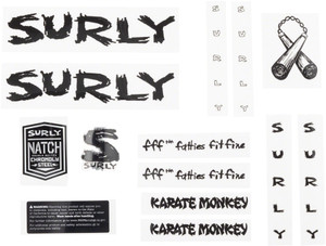 Surly Karate Monkey Frame Decal Set - Black Surly Karate Monkey Frame Decal Set - Black
