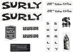 Surly Lowside Frame Decal Set - Black Surly Lowside Frame Decal Set - Black