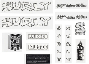 Surly Lowside Frame Decal Set - White Surly Lowside Frame Decal Set - White