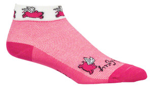 SockGuy Women's Classic Flying Pigs Low Socks | 1 inch | Pink SockGuy Women's Classic Flying Pigs Low Socks | 1 inch | Pink