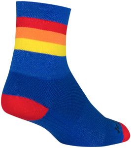SockGuy Classic Vintage Socks | 4 inch | Blue/Red/Orange/Yellow