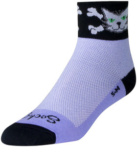 SockGuy Women's Classic Bad Kitty Low Socks | 2 inch | Purple