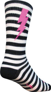 SockGuy Lightning Wool Socks | 8 inch | Black/White