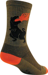 SockGuy Dinosaur Wool Socks | 6 inch | Green