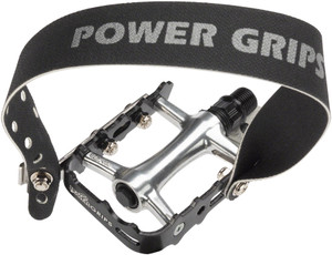 Power Grips High Performance Pedal Kit - Aluminum, 9/16", Black, XL Power Grips High Performance Pedal Kit - Aluminum, 9/16", Black, XL