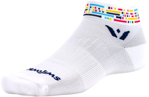 Swiftwick Vision One Morse Socks | 1 inch | White/Blue