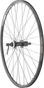 Quality Wheels Value Double Wall Series Rim+Disc Rear Rear Wheel - 26", QR x 135mm, Center-Lock/Rim Brake, HG 10, Black, Clincher Quality Wheels Value Double Wall Series Rim+Disc Rear Rear Wheel - 26", QR x 135mm, Center-Lock/Rim Brake, HG 10, Black, Clincher