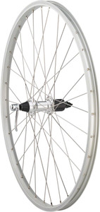 Quality Wheels Value Single Wall Series Rear Wheel - 26", QR x 135mm, Rim Brake, HG 10, Silver, Clincher Quality Wheels Value Single Wall Series Rear Wheel - 26", QR x 135mm, Rim Brake, HG 10, Silver, Clincher