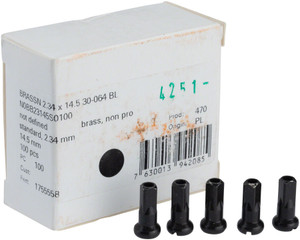 DT Swiss Standard Brass Nipples: 2.34 x 14.5mm, Black, Box of 100 DT Swiss Standard Brass Nipples: 2.34 x 14.5mm, Black, Box of 100