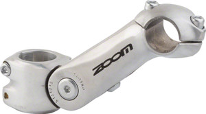 Zoom TDS-C297 Stem - 125mm, 25.4 Clamp, Adjustable, 1 1/8", Aluminum, Silver