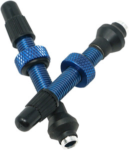 Industry Nine No-Clog Aluminum Tubeless Valve Stems, 39mm, Blue, Pair Industry Nine No-Clog Aluminum Tubeless Valve Stems, 39mm, Blue, Pair