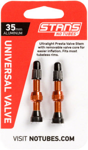 Stan's NoTubes Alloy Valve Stems - 35mm, Pair, Orange Stan's NoTubes Alloy Valve Stems - 35mm, Pair, Orange
