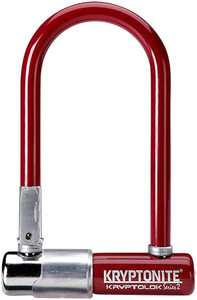 Kryptonite Krypto Series 2 Mini-7 U-Lock - 3.25x7" Keyed Maroon Includes bracket Kryptonite Krypto Series 2 Mini-7 U-Lock - 3.25x7" Keyed Maroon Includes bracket
