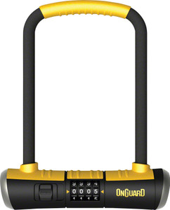 OnGuard BullDog Series U-Lock - 4.5x9" Combination Black/Yellow Includes bracket