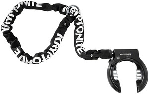 Kryptonite Ring Wheel Lock with Plug-In Chain - 5.5mm, 120cm Chain, Black Kryptonite Ring Wheel Lock with Plug-In Chain - 5.5mm, 120cm Chain, Black