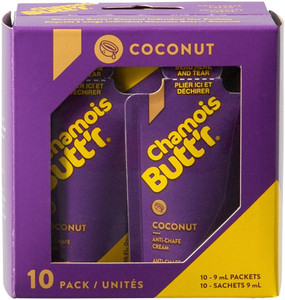 Chamois Butt'r Coconut .3oz POP Box 10 Chamois Butt'r Coconut .3oz POP Box 10