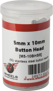Wheels Manufacturing M5 x 10mm Button Head Cap Screw Stainless Steel Bottle/50 Wheels Manufacturing M5 x 10mm Button Head Cap Screw Stainless Steel Bottle/50