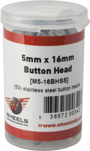 Wheels Manufacturing M5 x 16mm Button Head Cap Screw Stainless Steel Bottle/50 Wheels Manufacturing M5 x 16mm Button Head Cap Screw Stainless Steel Bottle/50
