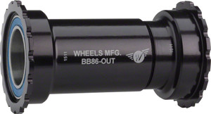 Wheels Manufacturing BB86/92 Shimano Bottom Bracket with ABEC-3 Bearings Black Cups - Threaded Wheels Manufacturing BB86/92 Shimano Bottom Bracket with ABEC-3 Bearings Black Cups - Threaded