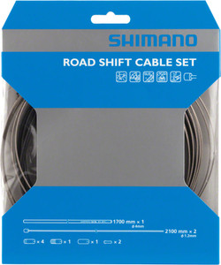 Shimano Road Stainless Derailleur Cable and Housing Set, Black Shimano Road Stainless Derailleur Cable and Housing Set, Black