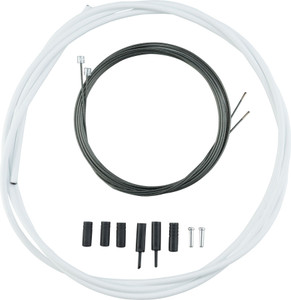 Shimano Road Optislick Derailleur Cable and Housing Set, White Shimano Road Optislick Derailleur Cable and Housing Set, White