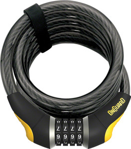 OnGuard Doberman Combo Cable Lock: 6' x 15mm, Gray/Black/Yellow OnGuard Doberman Combo Cable Lock: 6' x 15mm, Gray/Black/Yellow
