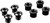 absoluteBLACK Chainring Bolt Set - Long Bolts and Nuts, Set of 4, Black
