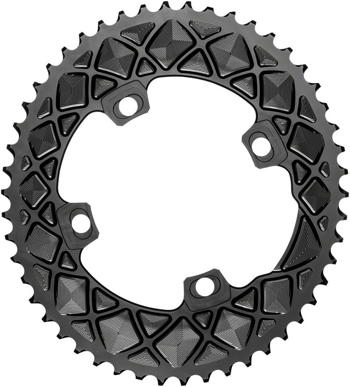 absoluteBLACK Premium Oval 110 BCD Outer Chainring for FSA ABS - 50t, 110 FSA ABS BCD, 4-Bolt, For 50/34 Combination, Black