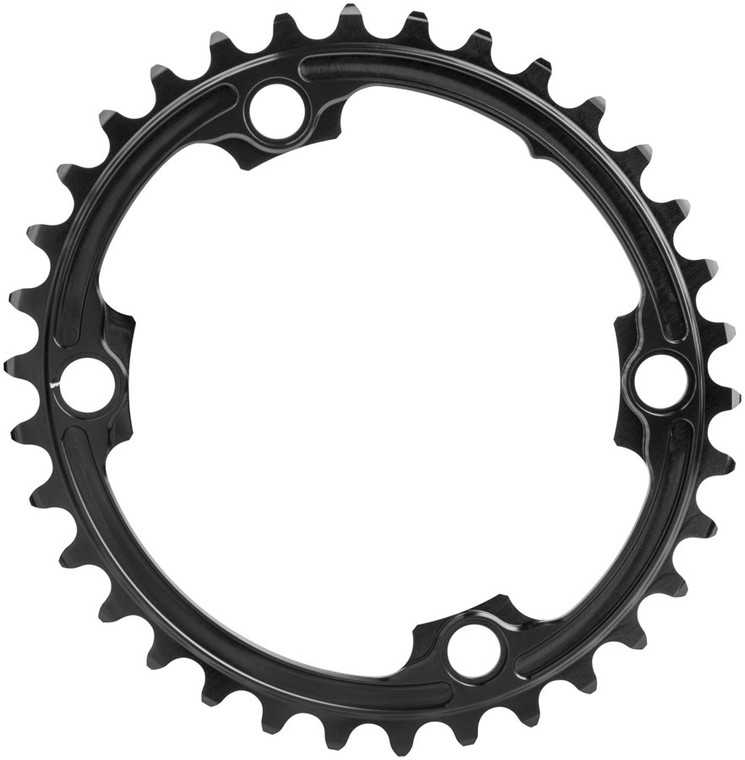 absoluteBLACK Premium Oval 110 BCD Road Inner Chainring for Shimano Dura-Ace 9000 - 34t, 110 Shimano Asymmetric BCD, 4-Bolt, Black