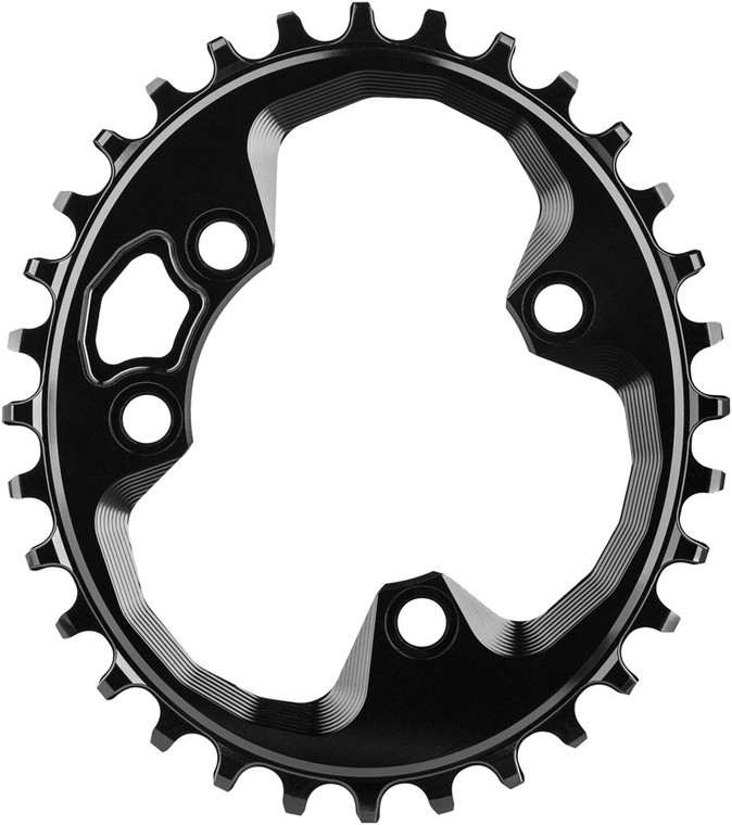 absoluteBLACK Oval 76 BCD Chainring for Rotor - 30t, 76 BCD, 4-Bolt, Narrow-Wide, Black