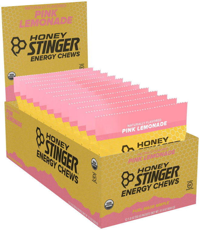 Honey Stinger Organic Energy Chews: Pink Lemonade, Box of 12