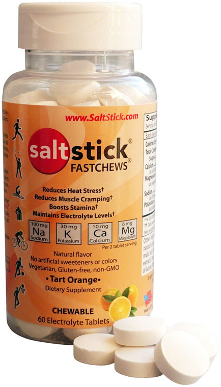 SaltStick Fastchews Chewable Electrolyte Tablets: Bottle of 60, Orange