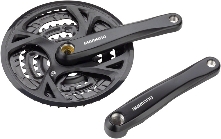 Shimano Acera FC-M371-L Crankset - 175mm, 9-Speed, 48/36/26t, Riveted, Square Taper JIS Spindle Interface, Black